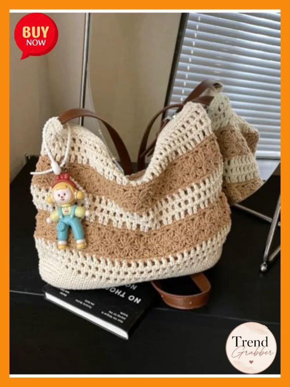Crochet Boho Hobo Tote Handwoven Cotton Knitted Shoulder Bag Beach Vacation